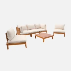 sweeek Salotto da giardino modulare in legno di acacia, 5 posti
