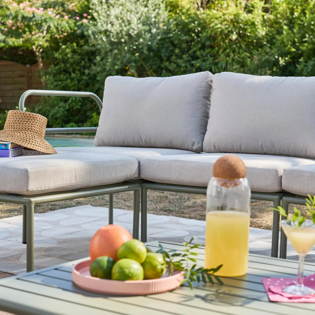 sweeek Salotto da giardino modulare in alluminio, 4 posti