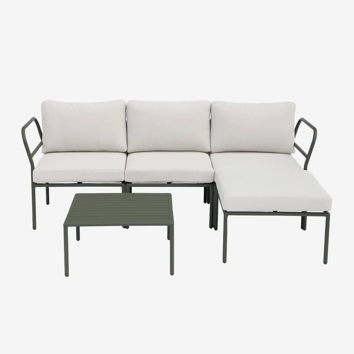 sweeek Salotto da giardino modulare in alluminio, 4 posti