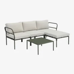 sweeek Salotto da giardino modulare in alluminio, 4 posti