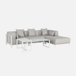 sweeek Salotto da giardino modulare in alluminio, 4 posti