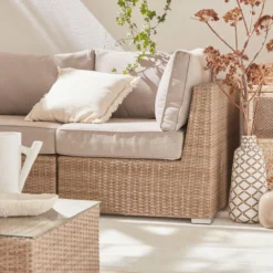 sweeek Salotto da giardino premium in resina intrecciata, 5 posti
