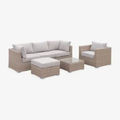 sweeek Salotto da giardino premium in resina intrecciata, 5 posti