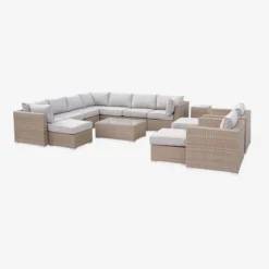 sweeek Salotto da giardino premium in resina intrecciata, 12-14 posti
