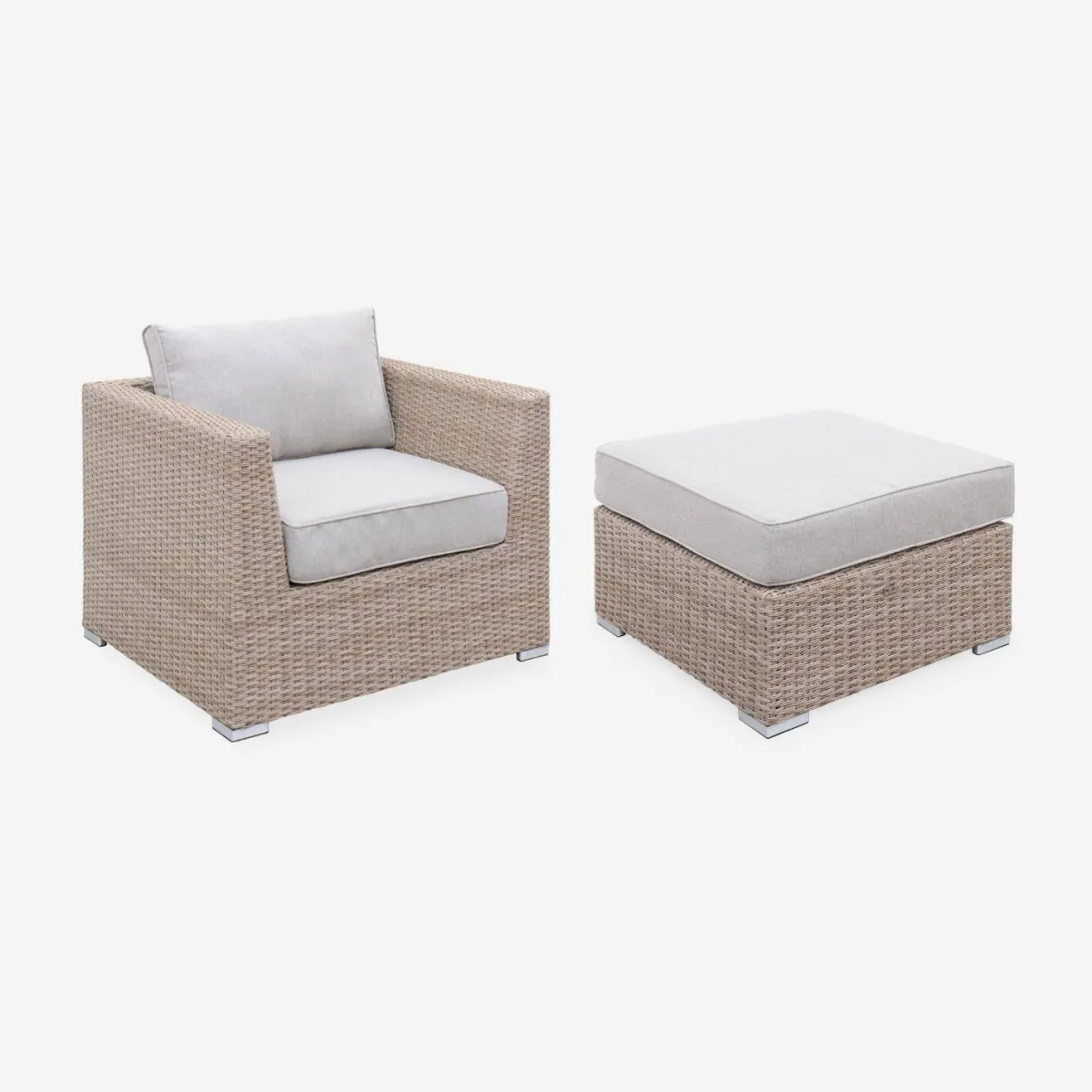 sweeek Salotto da giardino premium in resina intrecciata, 12-14 posti