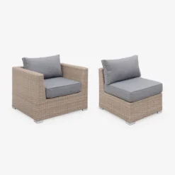 sweeek Salotto da giardino premium in resina intrecciata, 5 posti