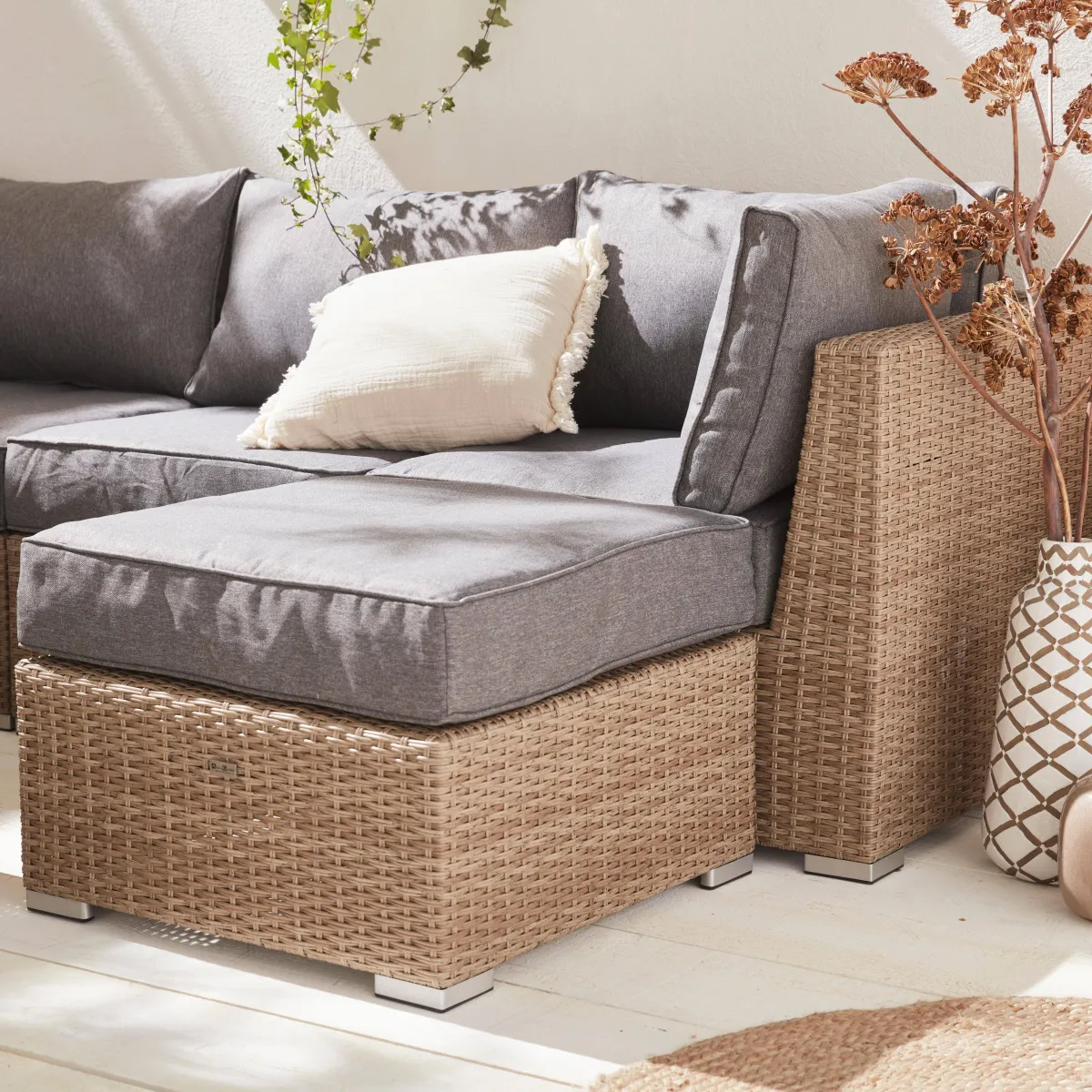 Salotto da giardino premium in resina intrecciata, 12-14 posti