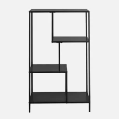 sweeek Scaffale asimmetrico in metallo nero, 4 vani