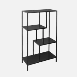 sweeek Scaffale asimmetrico in metallo nero, 4 vani