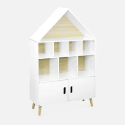 sweeek Scaffale per bambini in legno a forma di casa