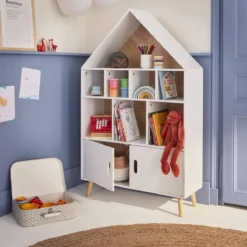 sweeek Scaffale per bambini in legno a forma di casa