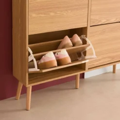 sweeek Scarpiera con decoro effetto legno, 4 ante