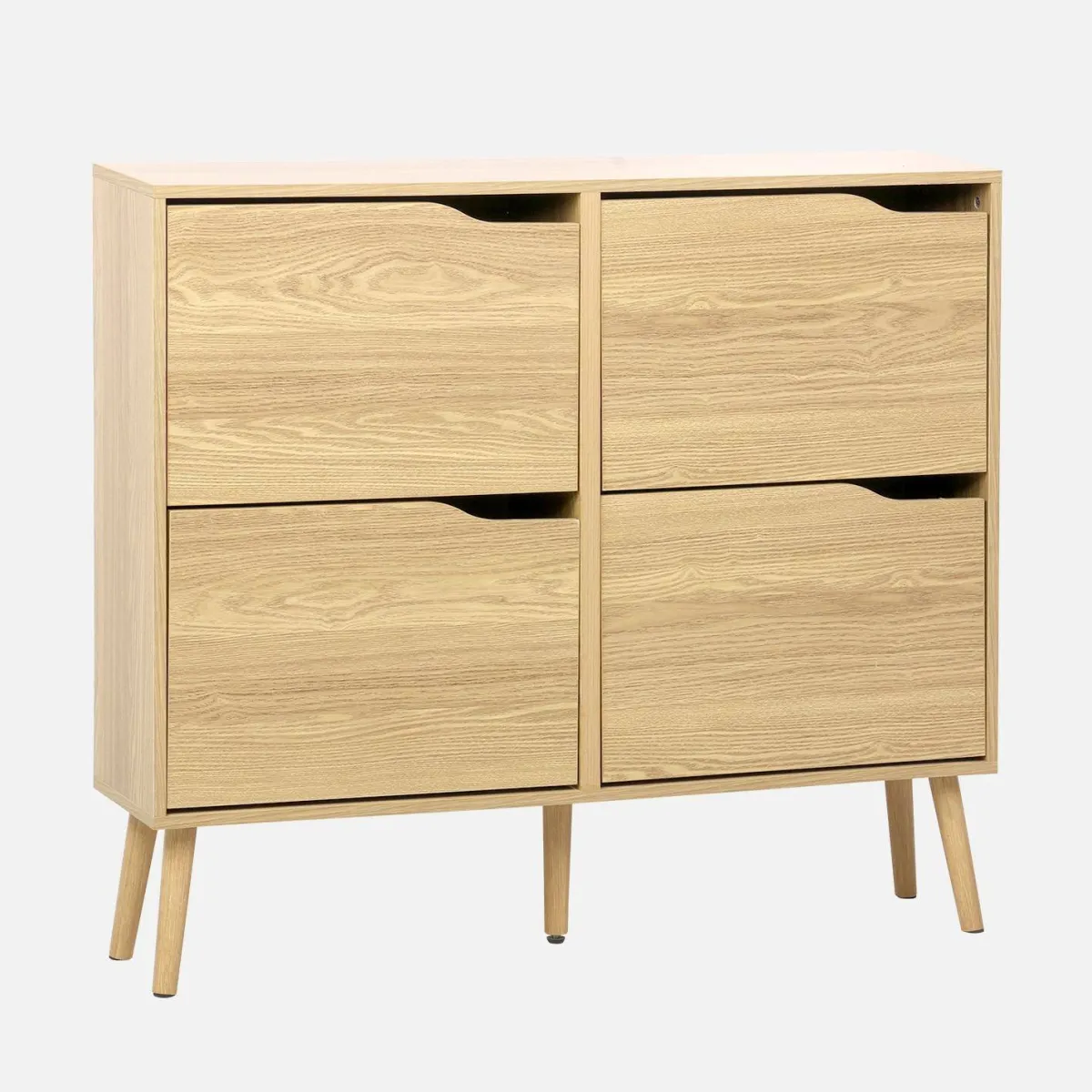 sweeek Scarpiera con decoro effetto legno, 4 ante