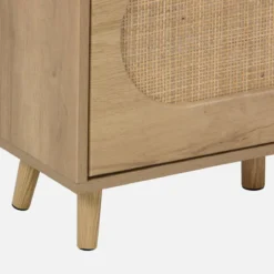 sweeek Scarpiera con decoro in legno e canna, 3 ante