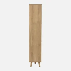 sweeek Scarpiera con decoro in legno e canna, 3 ante