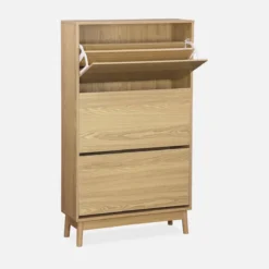 sweeek Scarpiera scandinava in legno, 3 ante