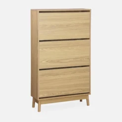 sweeek Scarpiera scandinava in legno, 3 ante