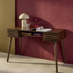 sweeek Scrivania effetto legno 2 cassetti