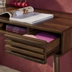 sweeek Scrivania effetto legno 2 cassetti