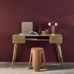 Scrivania effetto legno 2 cassetti