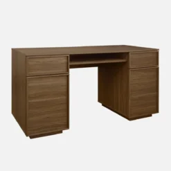 sweeek Scrivania effetto legno con 2 ante e 2 cassetti, 140cm