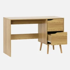 sweeek Scrivania effetto noce a 2 cassetti
