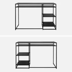 sweeek Scrivania in metallo con 2 ripiani, 120cm