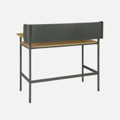 sweeek Scrivania in metallo e legno con 3 vani