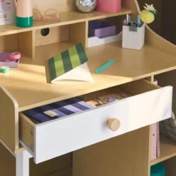 sweeek Scrivania per bambini con cassetto e ripiani