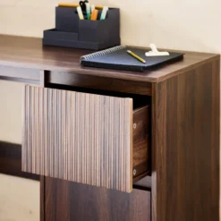 sweeek Scrivania scandinava decorazione in legno, 2 cassetti