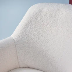 sweeek Sedia da ufficio a rotelle regolabile in metallo e bouclé