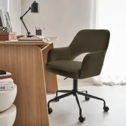 sweeek Sedia da ufficio bouclé con rotelle