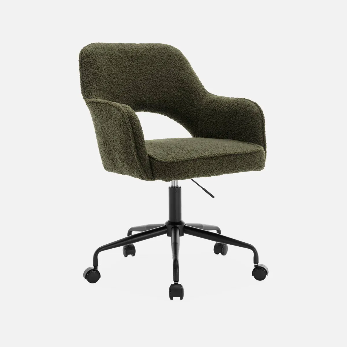 sweeek Sedia da ufficio bouclé con rotelle