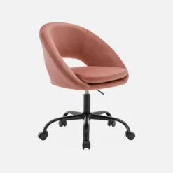 sweeek Sedia da ufficio con rotelle in velluto
