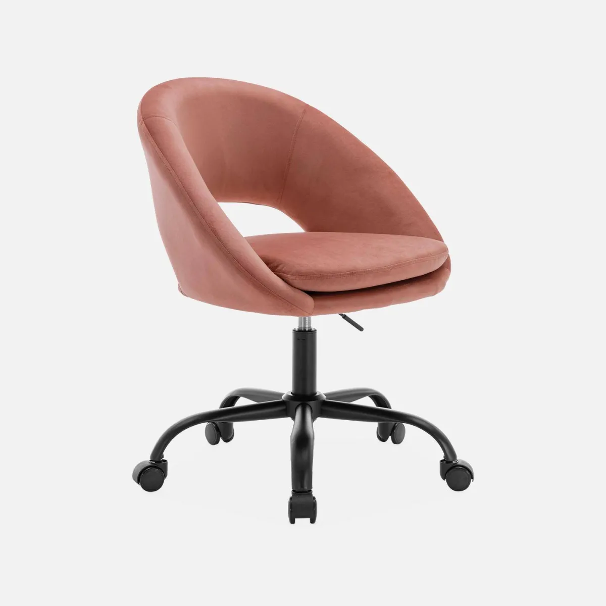 sweeek Sedia da ufficio con rotelle in velluto