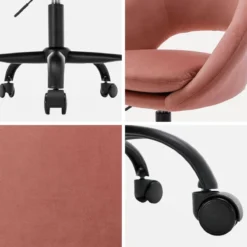 sweeek Sedia da ufficio con rotelle in velluto