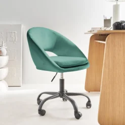 Sedia da ufficio con rotelle in velluto
