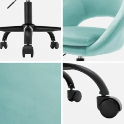 Sedia da ufficio con rotelle in velluto