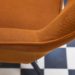 sweeek Sedia da ufficio in velluto a coste con rotelle