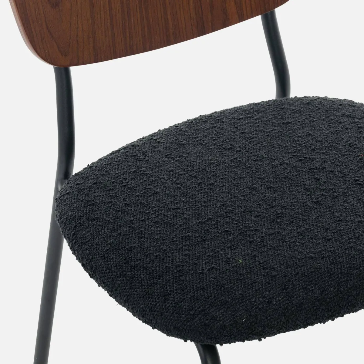 sweeek Sedie bouclé struttura in legno con gambe in metallo, set 2