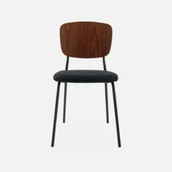 sweeek Sedie bouclé struttura in legno con gambe in metallo, set 2