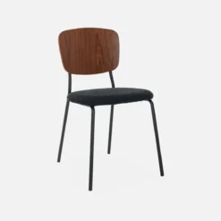 sweeek Sedie bouclé struttura in legno con gambe in metallo, set 2