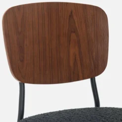 sweeek Sedie bouclé struttura in legno con gambe in metallo, set 2