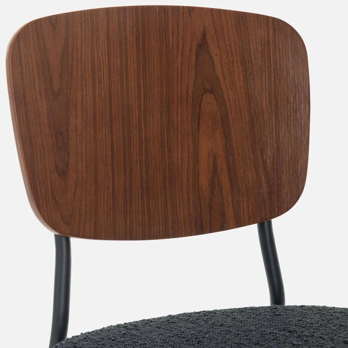 sweeek Sedie bouclé struttura in legno con gambe in metallo, set 2