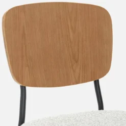 Sedie bouclé struttura in legno con gambe in metallo, set 2