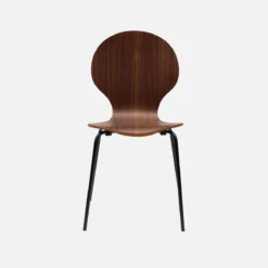 sweeek Sedie da pranzo in legno con gambe in acciaio, set di 4