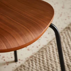sweeek Sedie da pranzo in legno con gambe in acciaio, set di 4