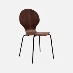 sweeek Sedie da pranzo in legno con gambe in acciaio, set di 4
