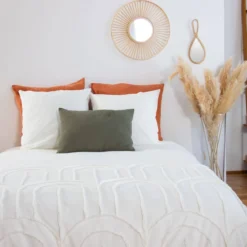Set biancheria da letto con archi in cotone lavato, 2 posti