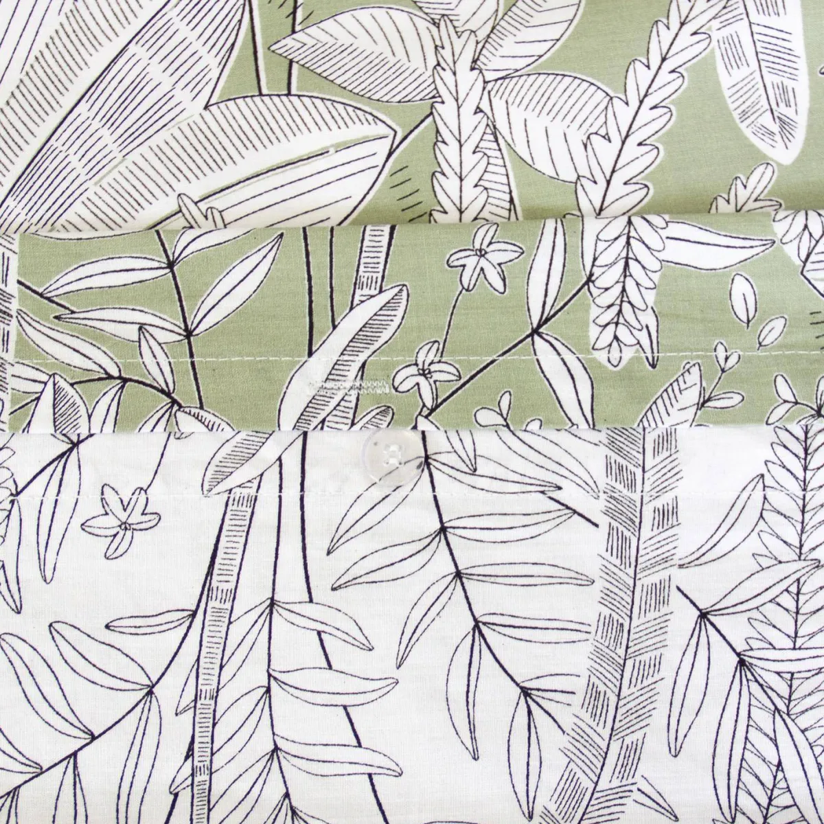 sweeek Set biancheria da letto con stampa vegetale, 2 posti